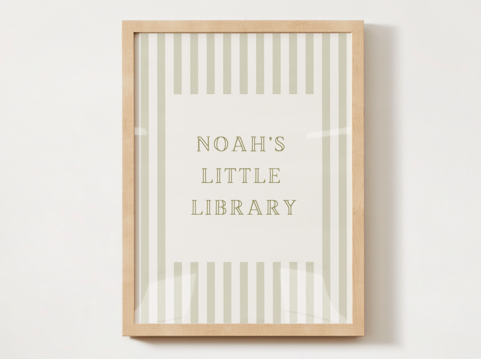 Personalized Little Library Print - Sage