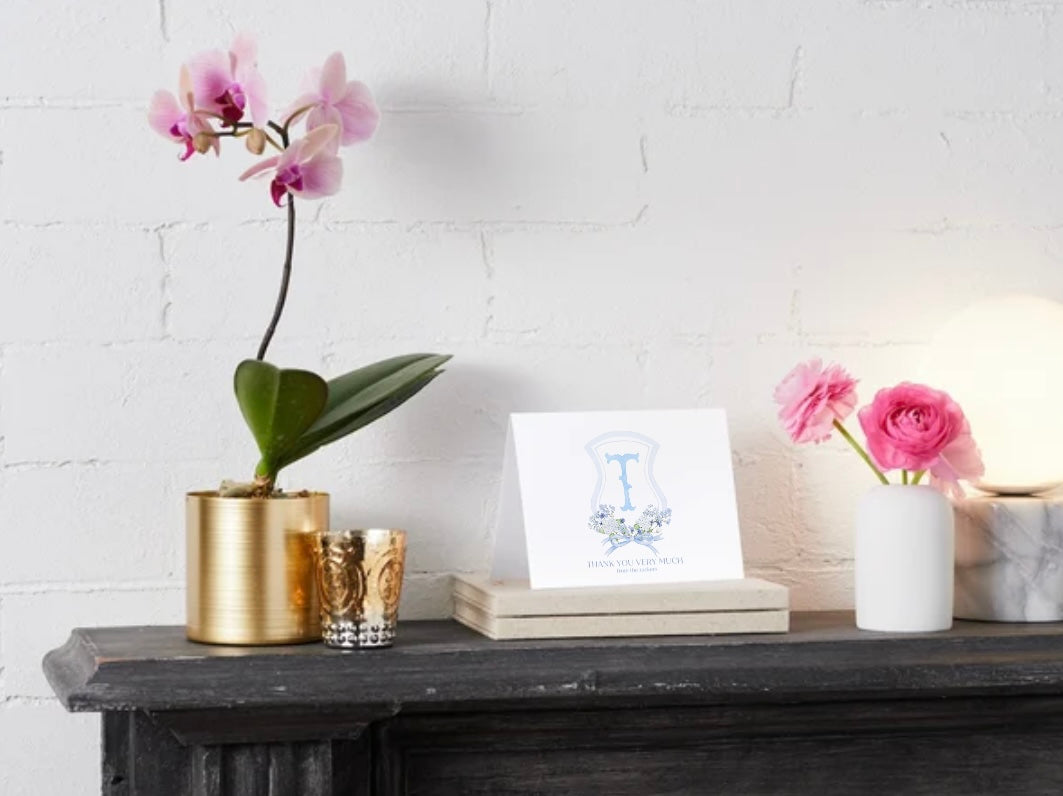 Personalized Letter Stationery - Blue and White