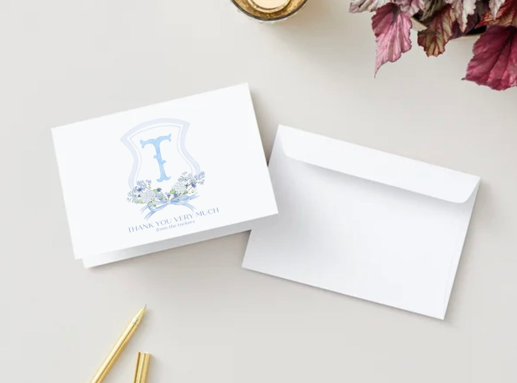 Personalized Letter Stationery - Blue and White