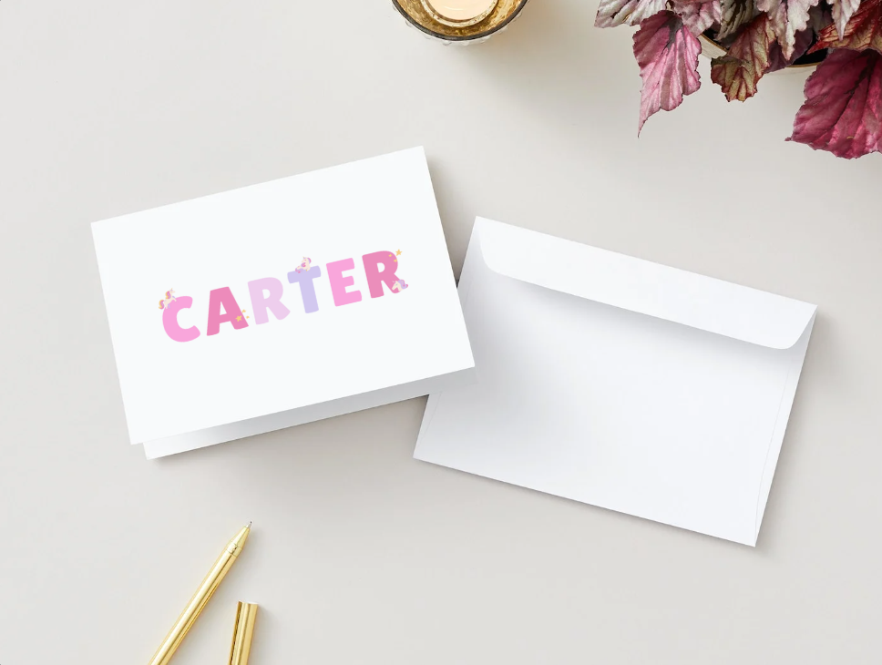 Personalized Girl Unicorn Stationery - Unicorn Dreams Collection