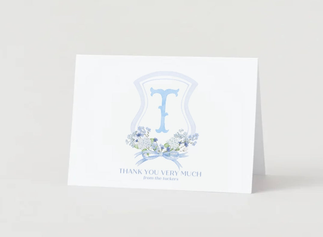 Personalized Letter Stationery - Blue and White