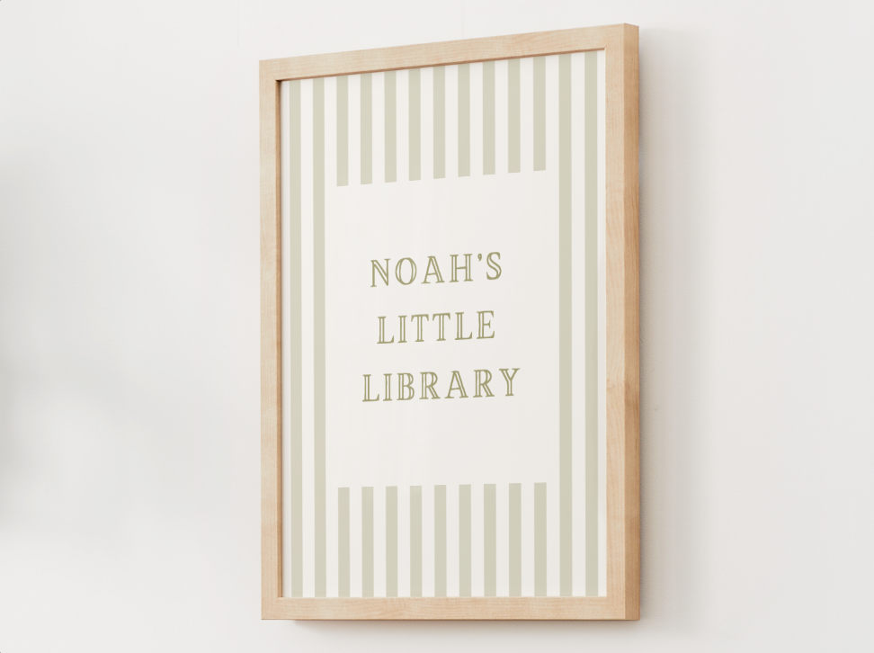 Personalized Little Library Print - Sage