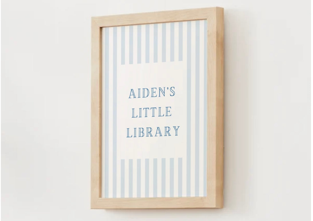 Personalized Little Library Print - Blue