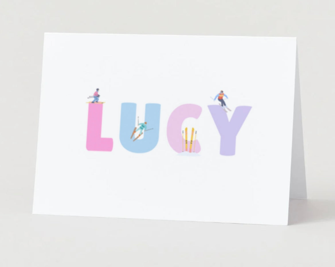 Personalized Girl Ski Stationery - Snow Squad Collection