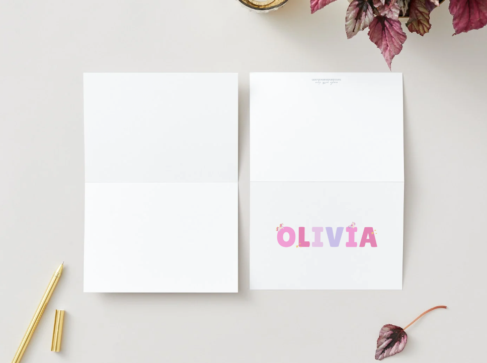 Personalized Girl Unicorn Stationery - Unicorn Dreams Collection