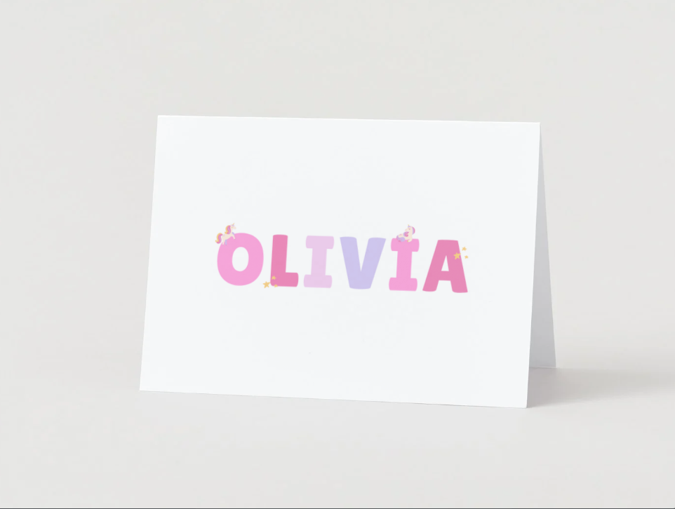 Personalized Girl Unicorn Stationery - Unicorn Dreams Collection
