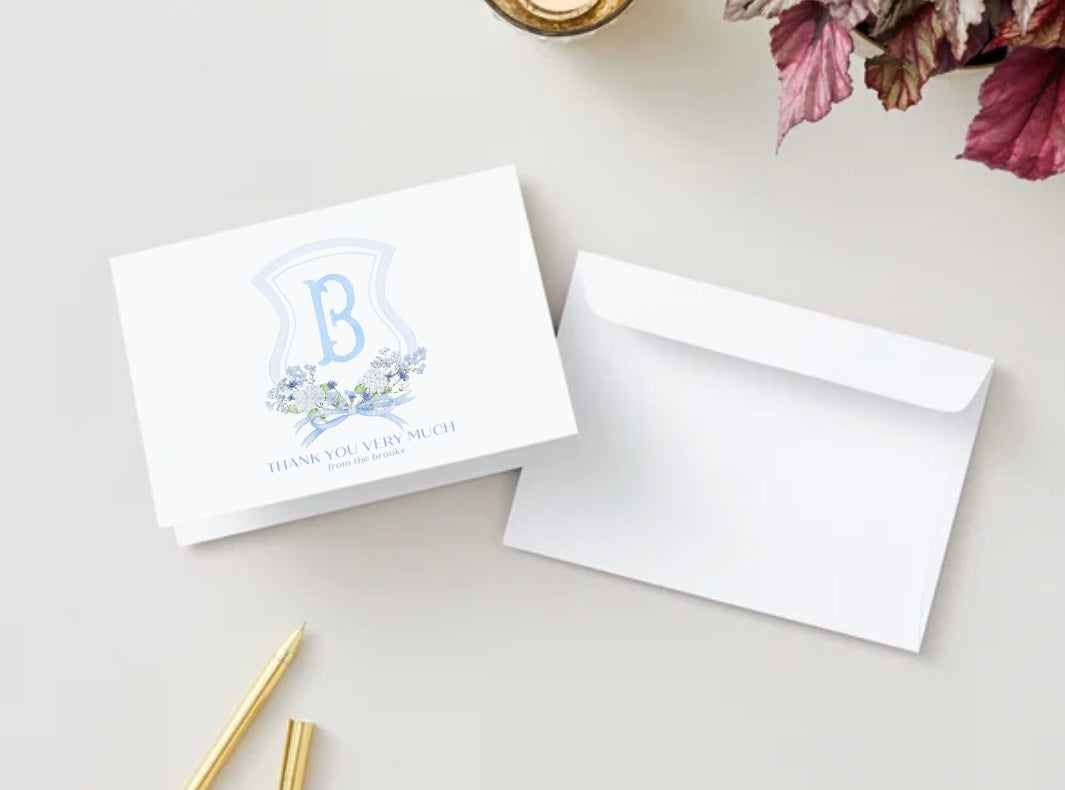 Personalized Letter Stationery - Blue and White