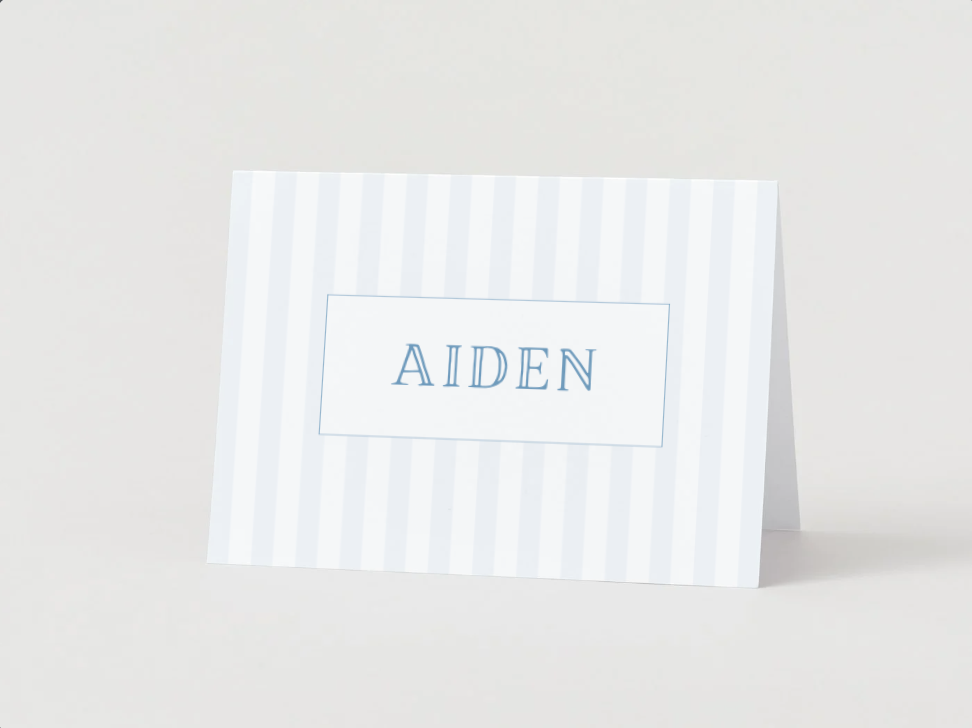 Personalized Blue Striped Stationery