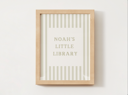 Personalized Little Library Print - Sage
