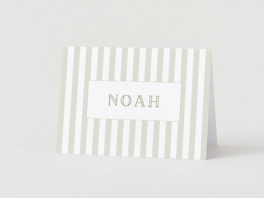 Personalized Sage Stripe Stationery