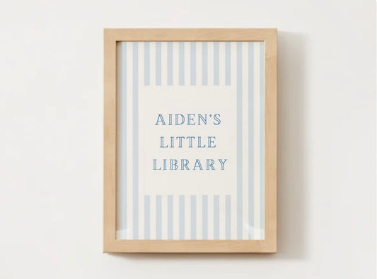 Personalized Little Library Print - Blue