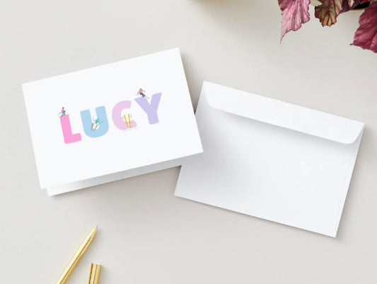 Personalized Girl Ski Stationery - Snow Squad Collection