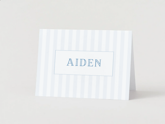 Personalized Blue Striped Stationery
