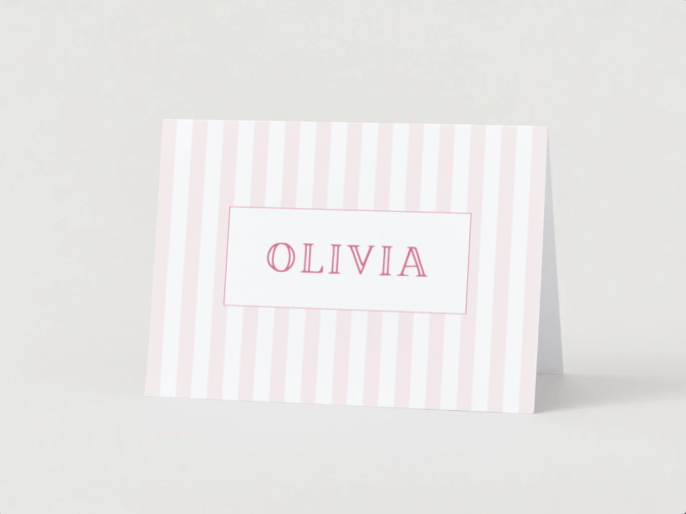 Personalized Pink Striped Stationery
