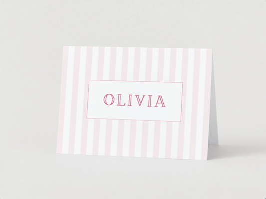 Personalized Pink Striped Stationery